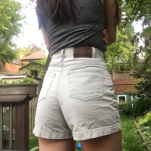 Sage green denim shorts - Picture 2 of 4